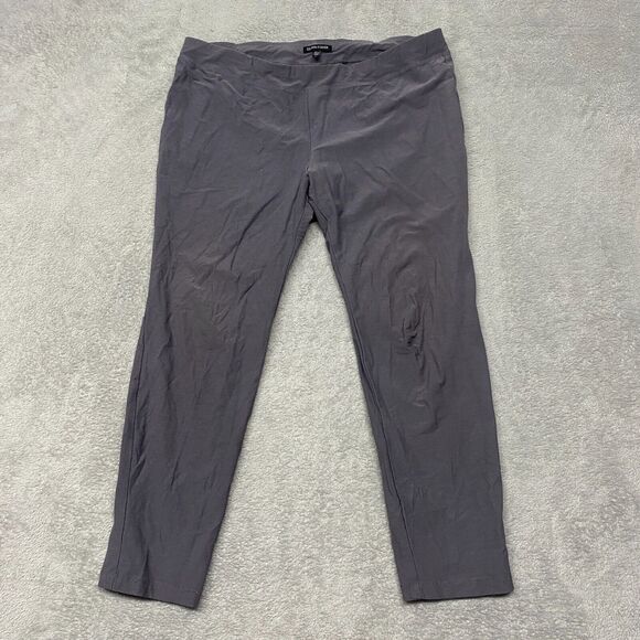 Eileen Fisher Pants - Eileen Fisher Pants Womens L Gray Pull On Elastic Waist Tapered Comfort Stretch